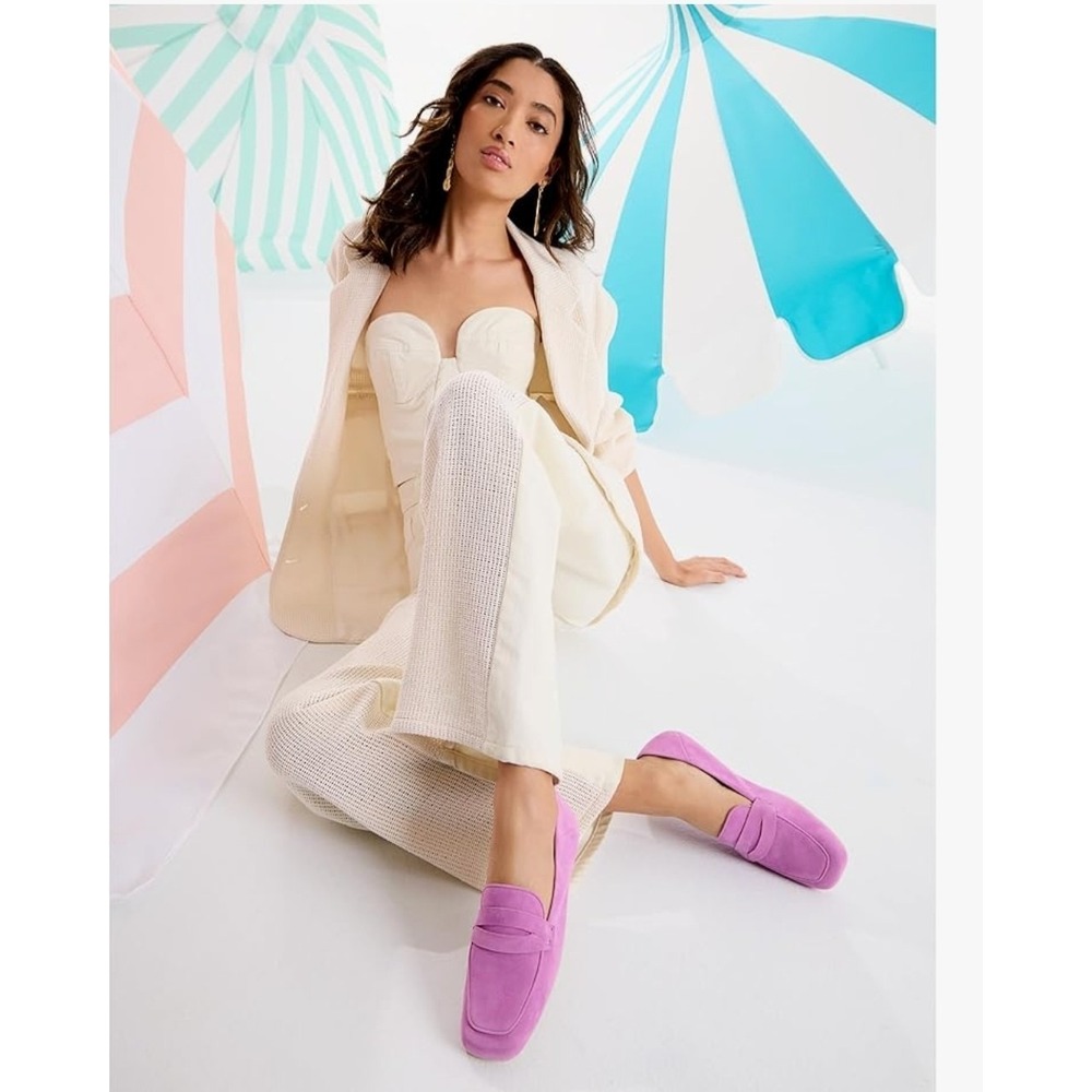 New Women's Franco Sarto Orchid Purple Suede Zury Loafer, Size‎ 8.5 W